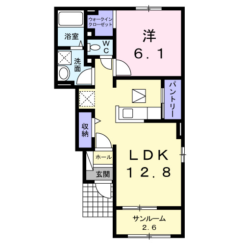 高岡市福岡町下老子のアパートの間取り