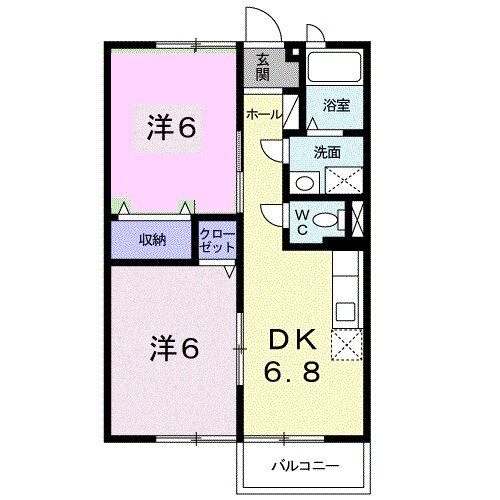 四日市市八王子町のアパートの間取り