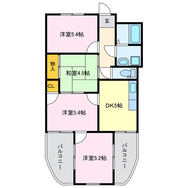 西尾市西幡豆町のマンションの間取り