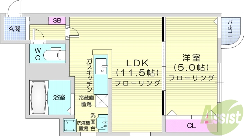 コトン大通中央の間取り