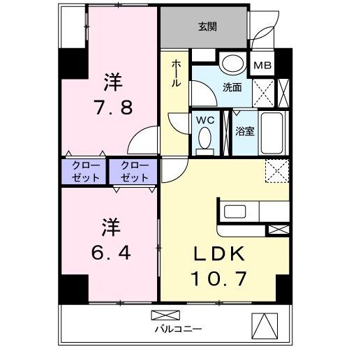 八尾市高砂町のマンションの間取り