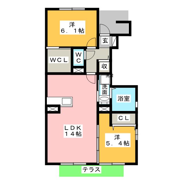 クレール今泉　Ｂの間取り