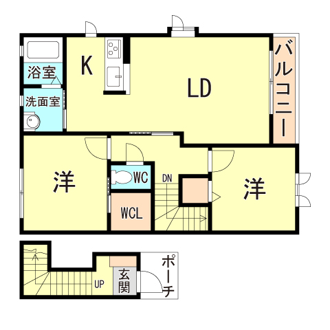 神戸市東灘区深江南町のアパートの間取り