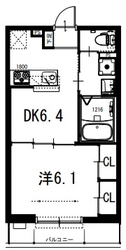 京都市北区大北山原谷乾町のマンションの間取り