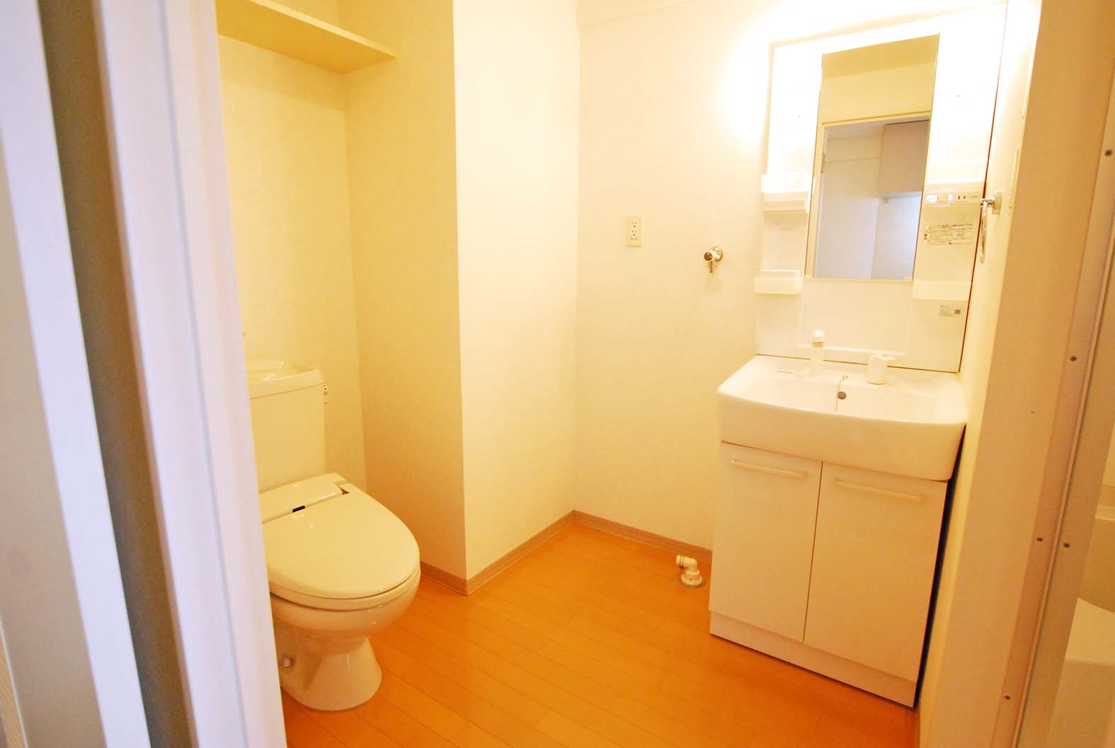 洗面設備　トイレと洗面台は同室です