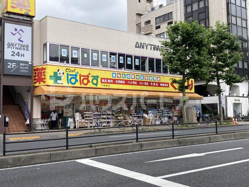 ドラックストア　どらっぐぱぱす下赤塚店（ドラッグストア）まで300m