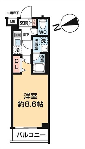 京成本線 お花茶屋駅 徒歩6分 5階建 築1年の間取り写真