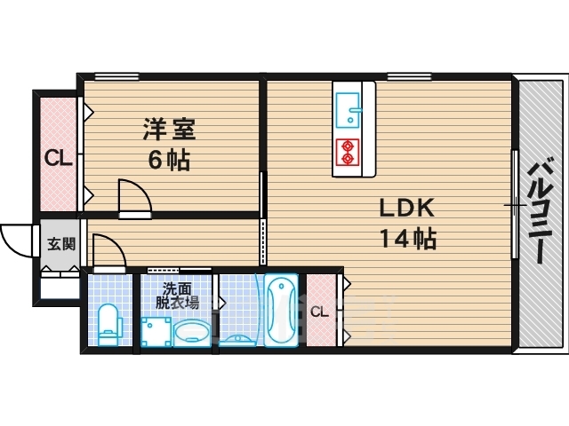 近鉄南大阪線 北田辺駅 徒歩4分 7階建 築10年の間取り写真