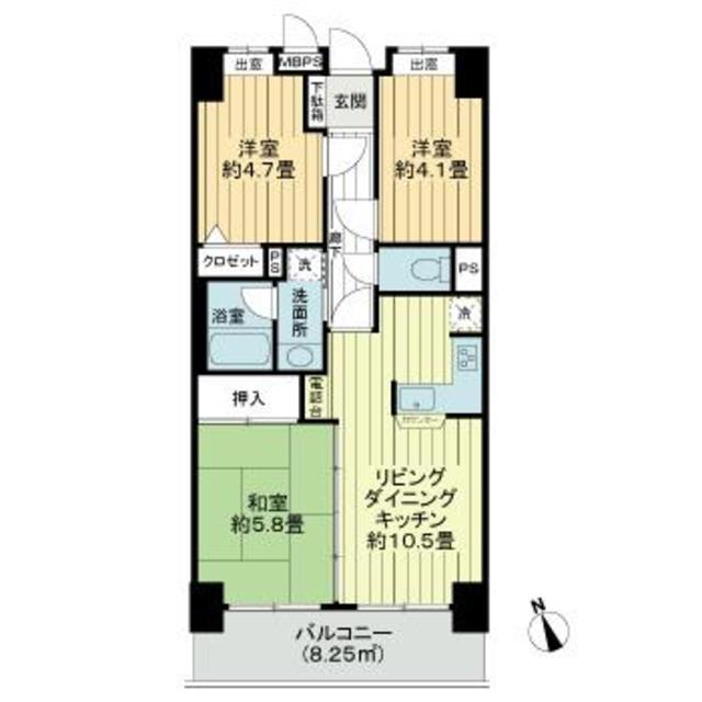 ライオンズマンション下総中山第3の間取り写真