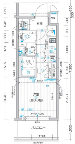 地下鉄名城線 矢場町駅 徒歩10分 14階建 築2年の間取り写真