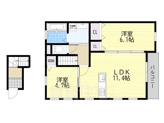 地下鉄東西線 小野駅 徒歩3分 2階建 新築の間取り写真