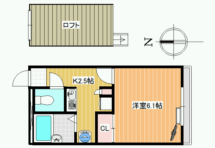 奈良県香芝市五位堂１（アパート）の賃貸物件の間取り