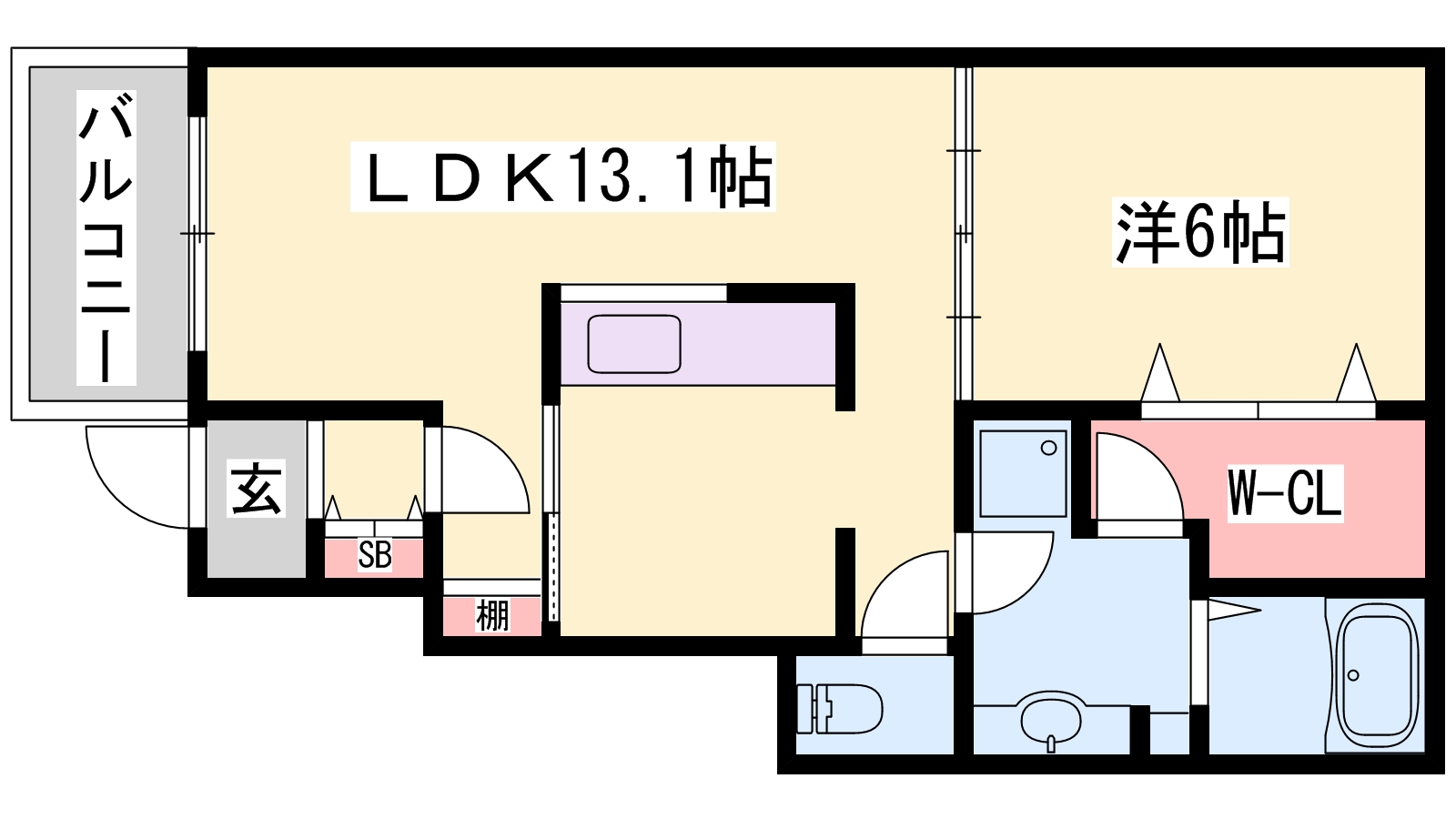 神崎郡福崎町福崎新のアパートの間取り