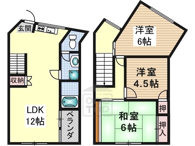 茨木市南春日丘のマンションの間取り