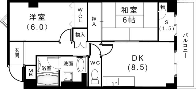 神戸市兵庫区西上橘通のマンションの間取り