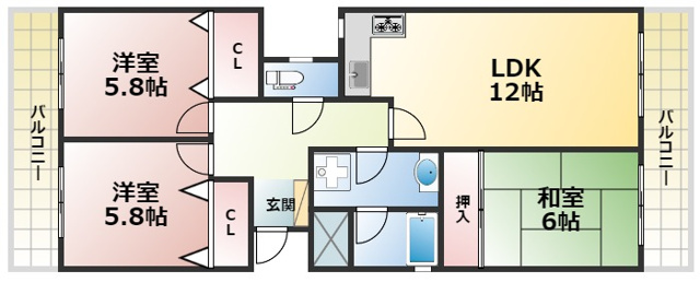 グランドメゾン六甲箕岡の間取り