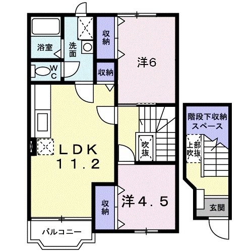 京丹後市大宮町善王寺のアパートの間取り