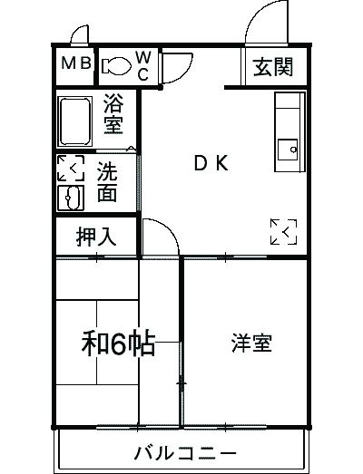 豊田市四郷町のアパートの間取り