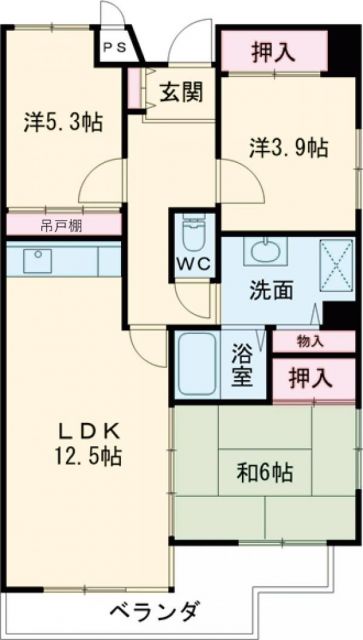 日立市会瀬町のマンションの間取り