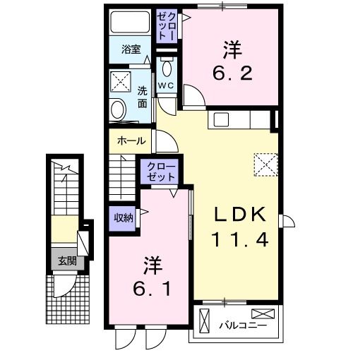 エヴァーグリーン植野Ａの間取り