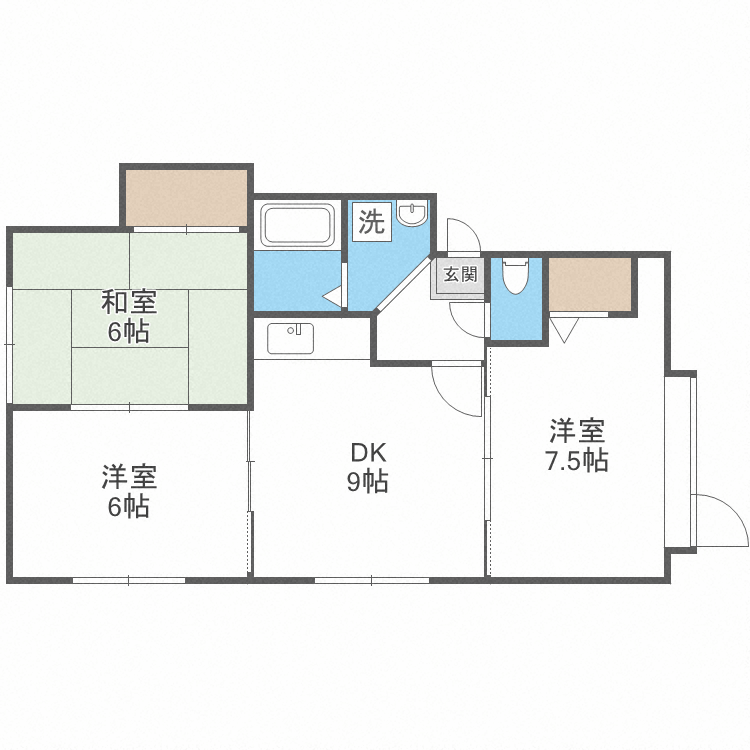 秋光ハイツの間取り