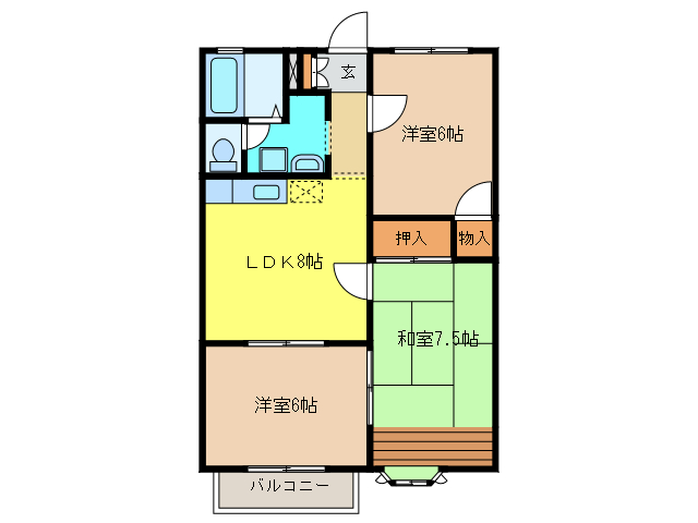 コーポ花水木の間取り