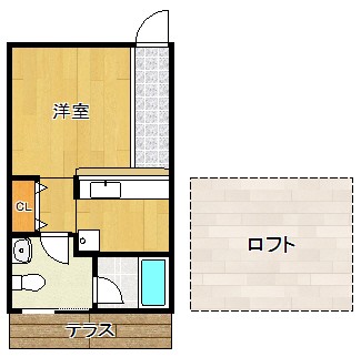 佐賀市赤松町のアパートの間取り