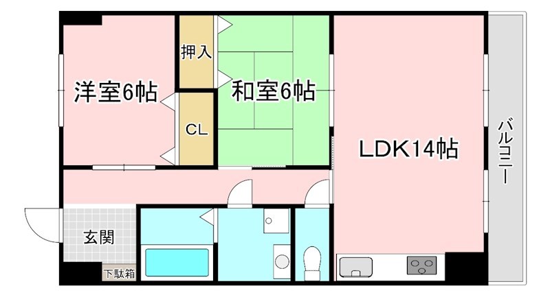 守山市守山のマンションの間取り