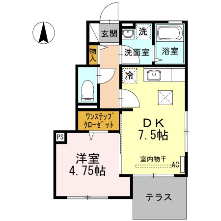 横浜市青葉区市ケ尾町のアパートの間取り