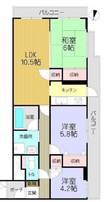 福岡市東区名島のマンションの間取り