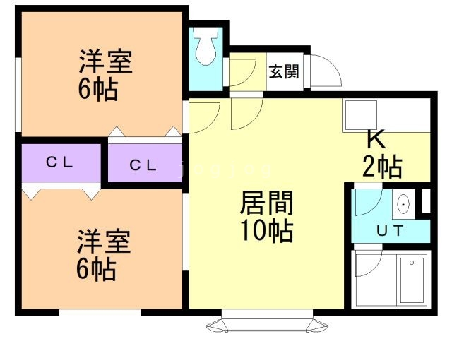 札幌市東区北四十六条東のアパートの間取り