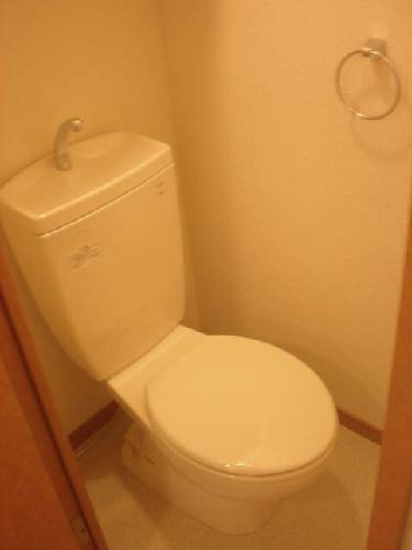 トイレ　上には棚があります。