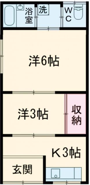 和歌山市雄松町のアパートの間取り