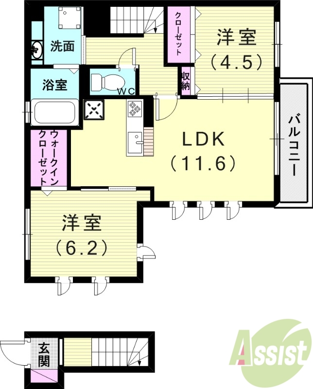 【キャム月見山Iの間取り】