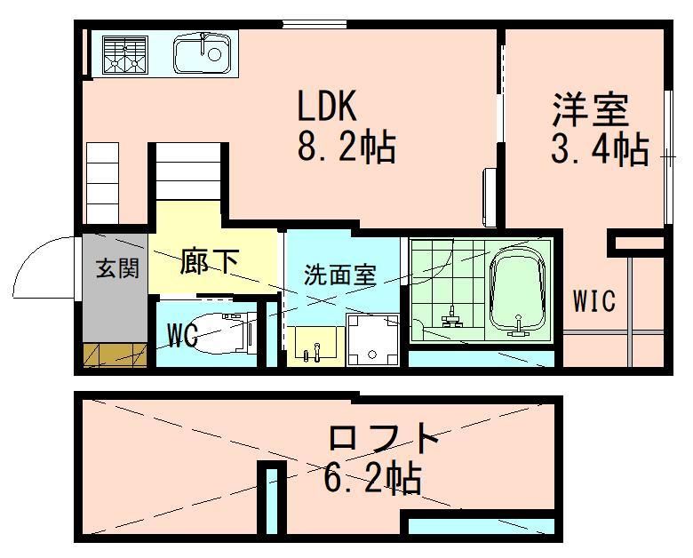 スマイシアAPARTMENT西富田の間取り