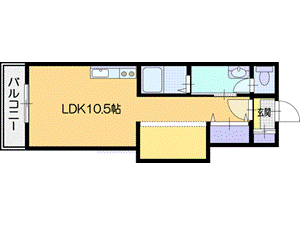 札幌市厚別区大谷地西のアパートの間取り