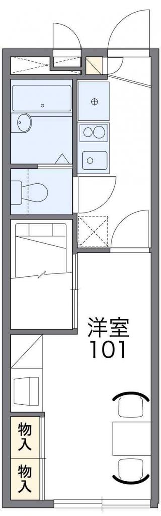 東松山市美原町のアパートの間取り