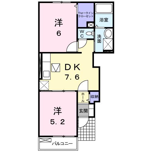 福山市坪生町のアパートの間取り