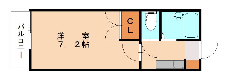 北九州市戸畑区元宮町のマンションの間取り