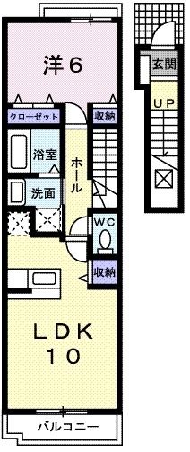 桑名市大字西方のアパートの間取り