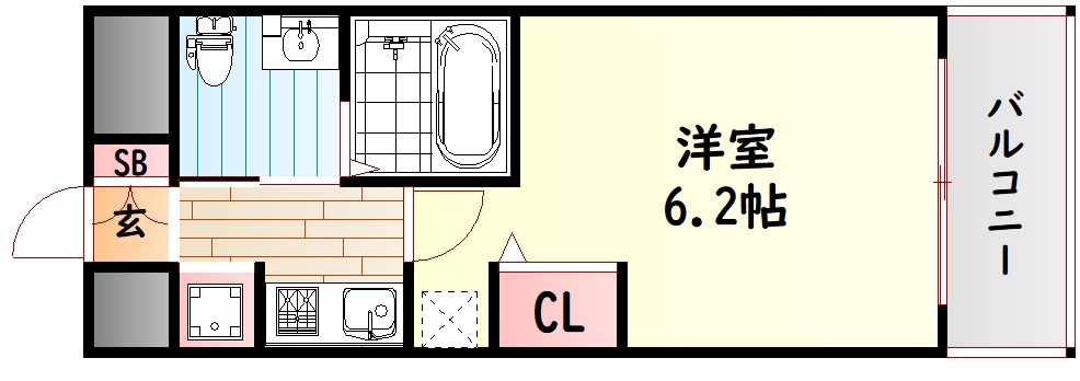 大阪市浪速区立葉のマンションの間取り