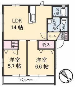 シャーメゾン南川　Ｂ棟の間取り