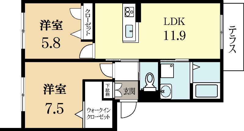 シャーメゾン久津川の間取り