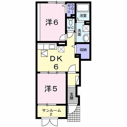 村上市塩町のアパートの間取り