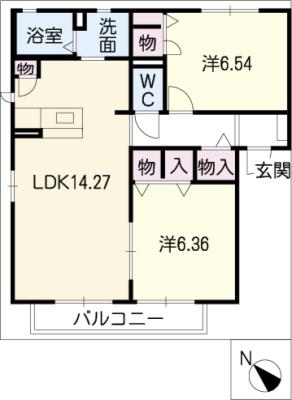 アンシャンテＤ棟の間取り