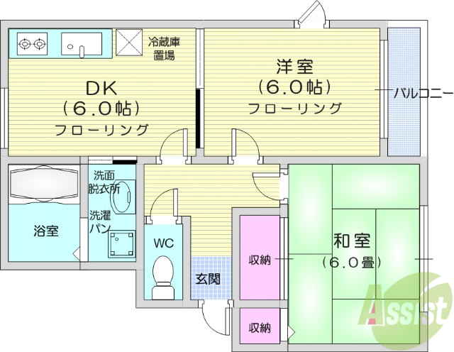 パークサイド南吉成8号棟の間取り