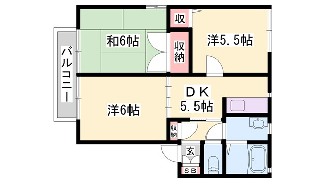 れいんぼうハイツの間取り