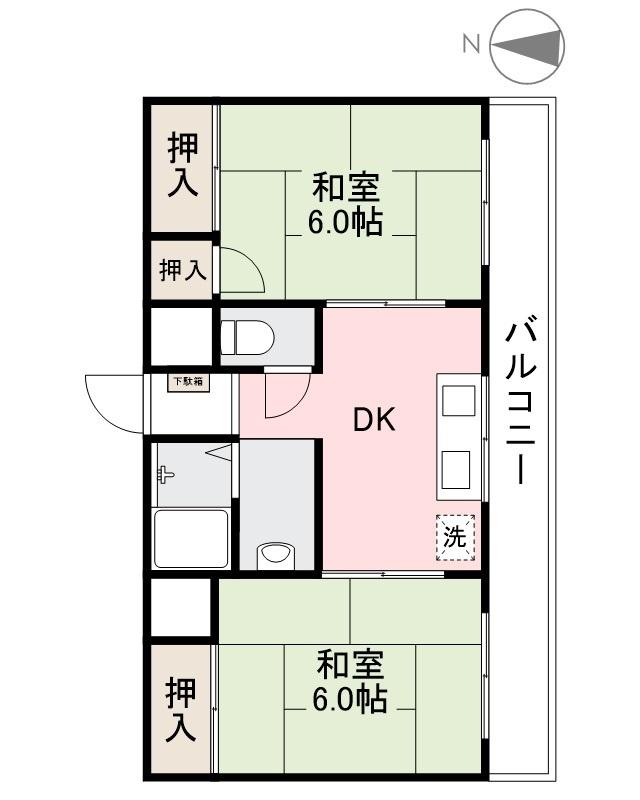 東田町ハイツの間取り