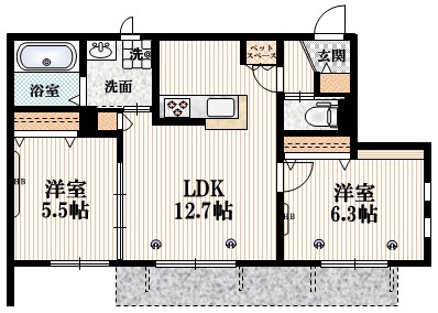 日野市三沢のマンションの間取り