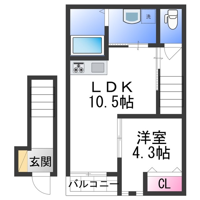 和歌山市上町のアパートの間取り